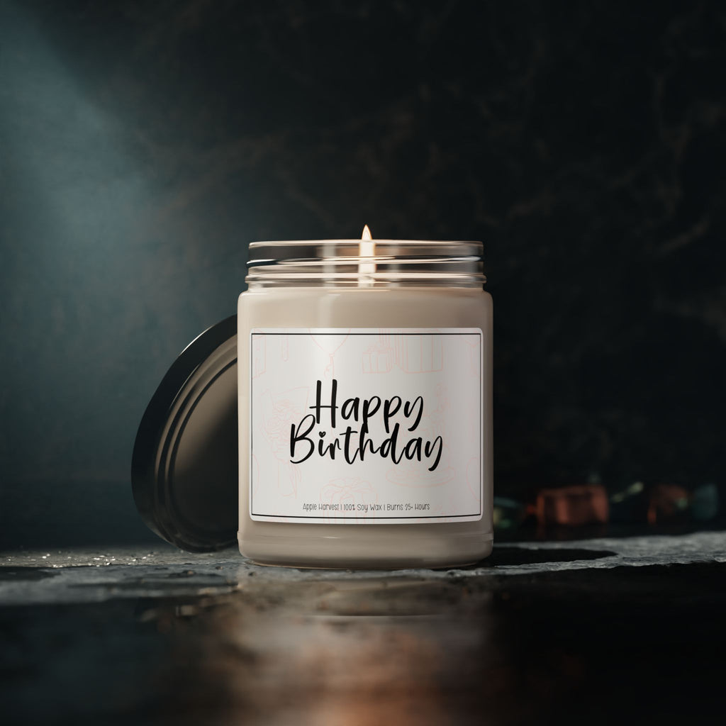 Happy Birthday Candle | Personalized Birthday Scented Soy Candle | Custom Gift for Her | Relaxing Home Decor, Aromatherapy Candle, Gift for Mom, Eco-Friendly Candle