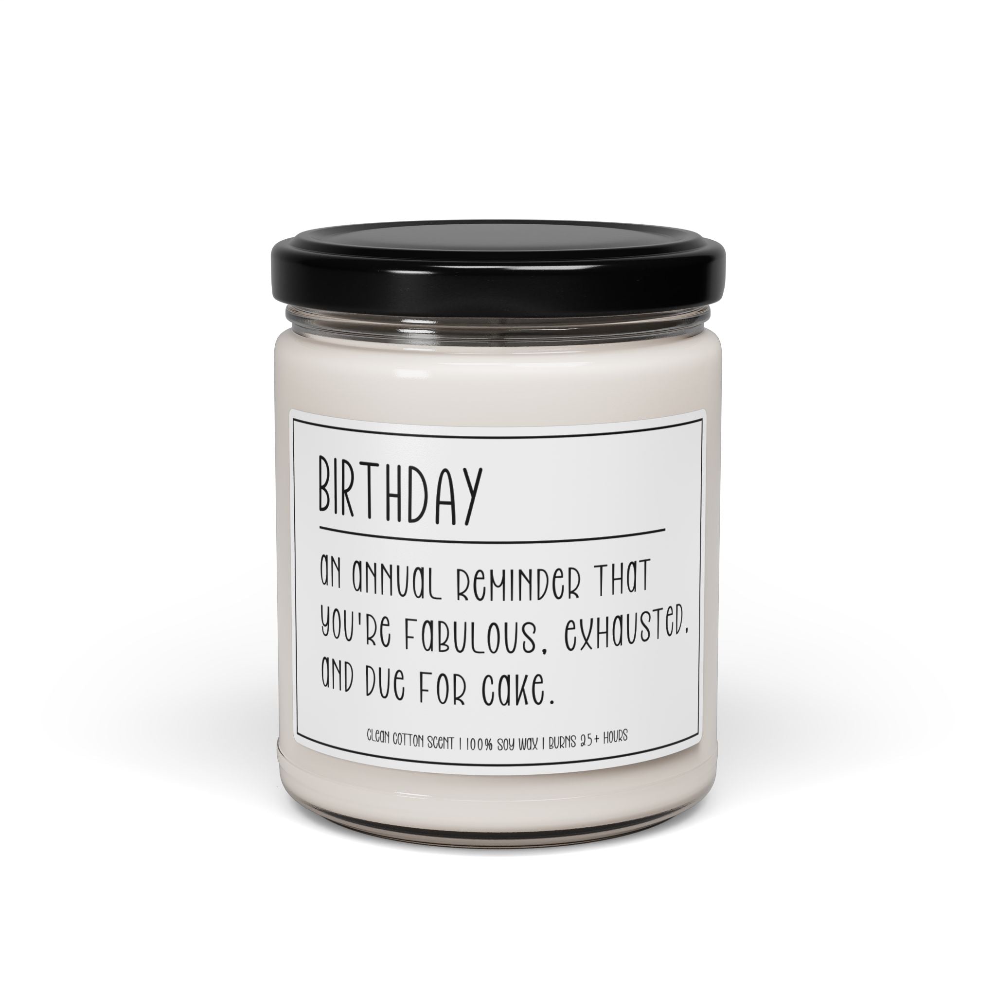 Birthday Candle – Funny Birthday Gift for Her, Scented Soy Candle, Gift for Friend, Clean Cotton Candle, Birthday Definition Candle