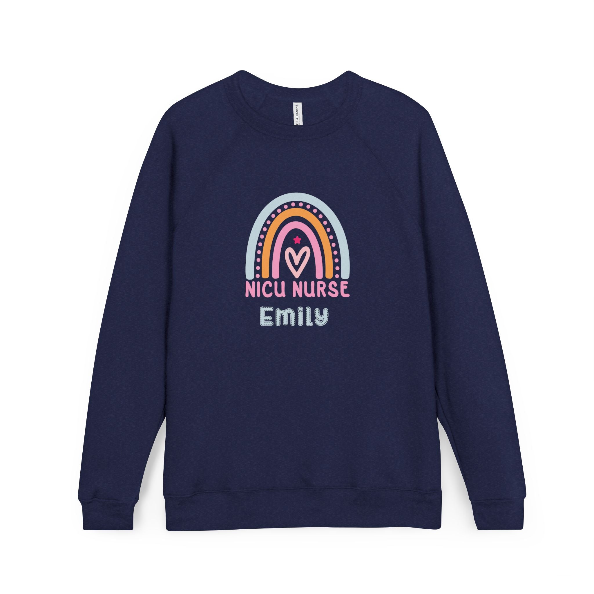 NICU Nurse Rainbow Sweatshirt — Personalized Crewneck for Neonatal Nurses