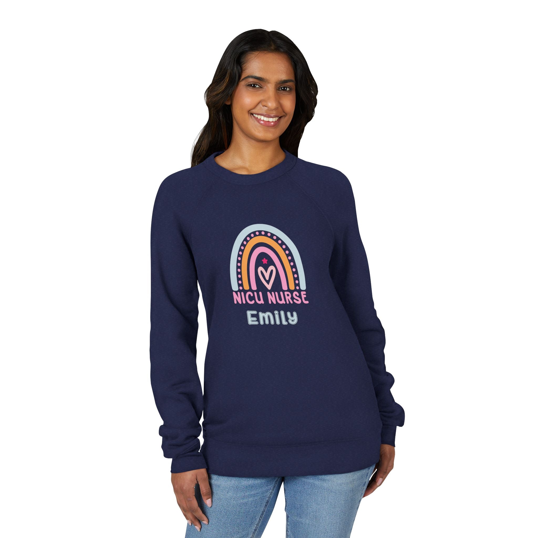 NICU Nurse Rainbow Sweatshirt — Personalized Crewneck for Neonatal Nurses