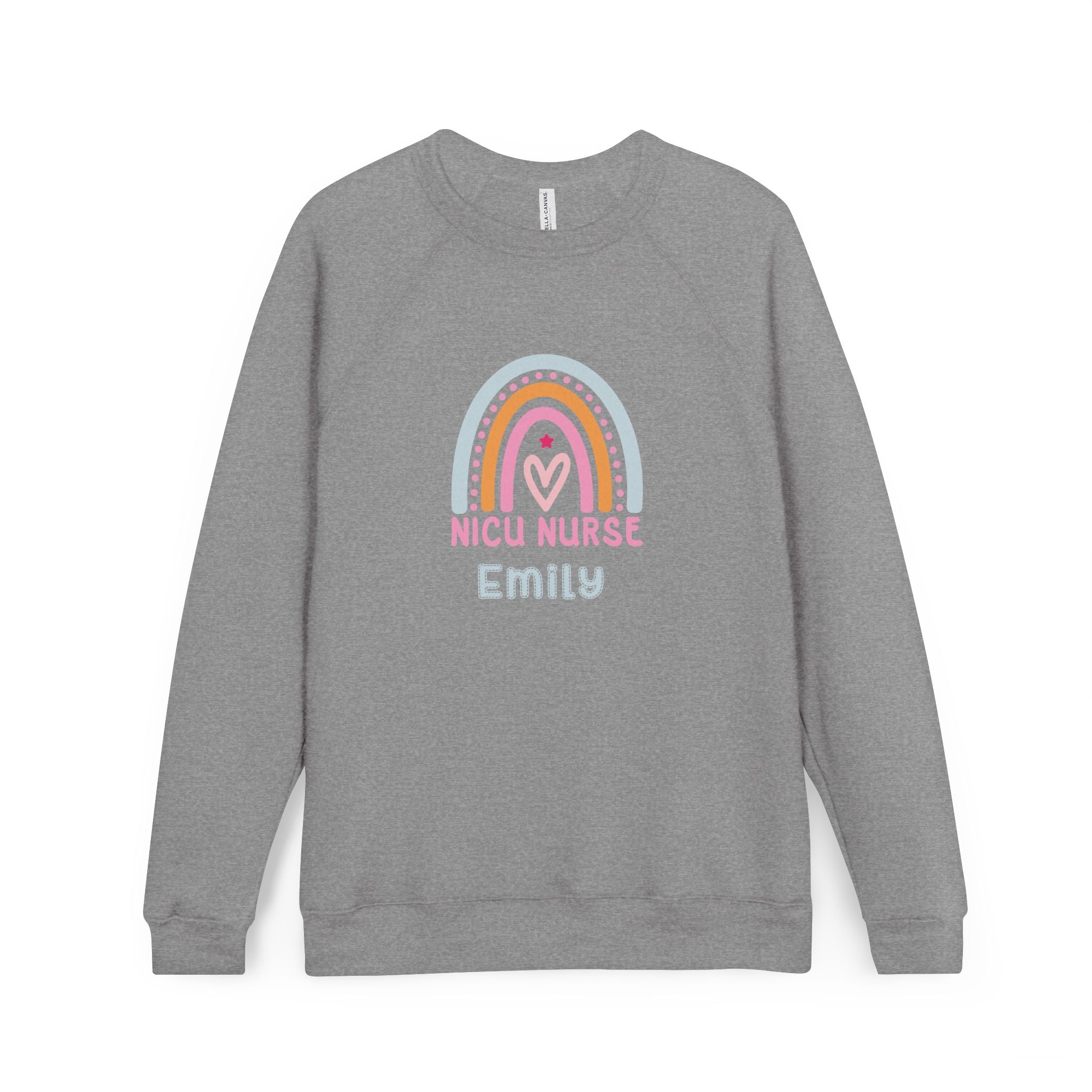 NICU Nurse Rainbow Sweatshirt — Personalized Crewneck for Neonatal Nurses