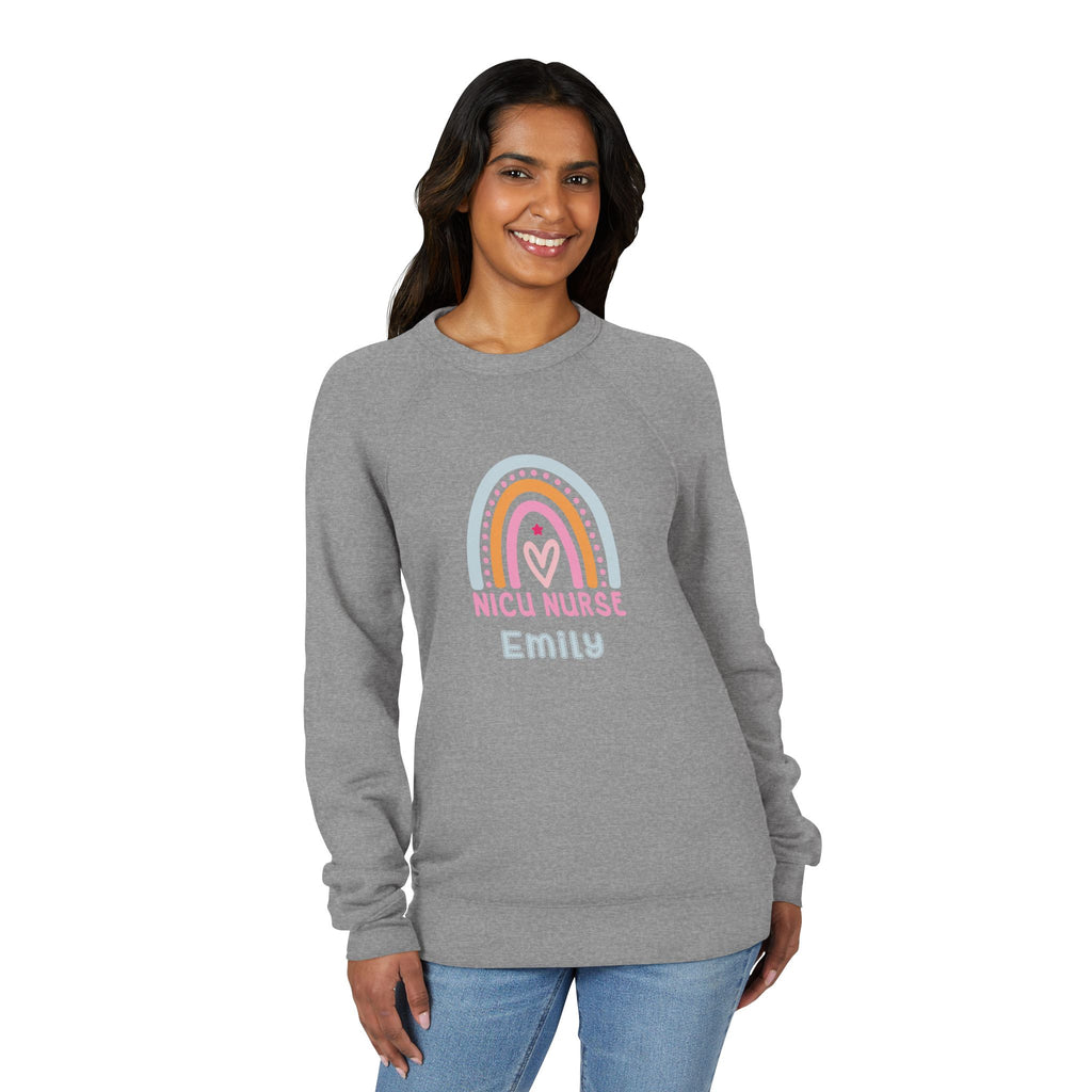 NICU Nurse Rainbow Sweatshirt — Personalized Crewneck for Neonatal Nurses