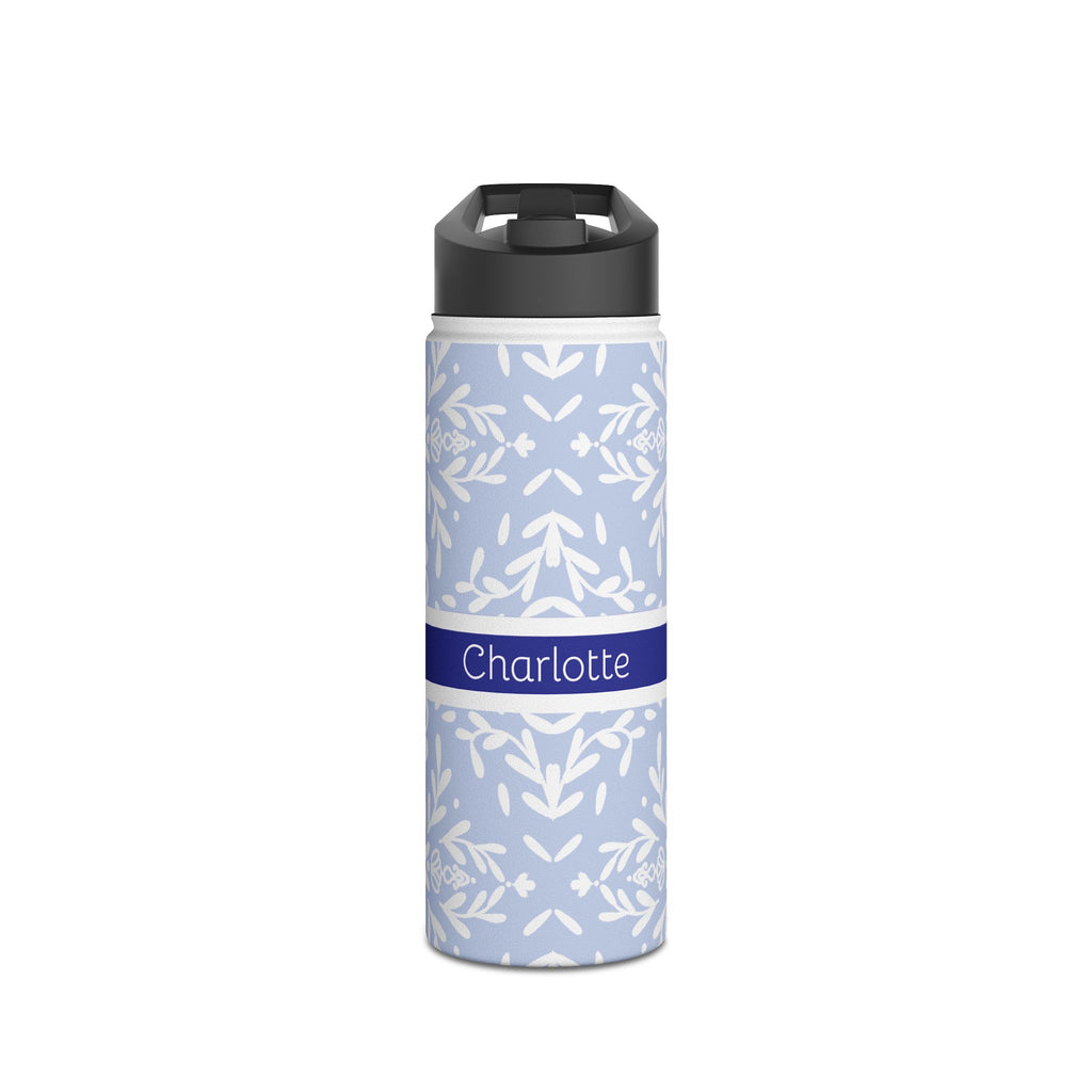 Personalized Floral Stainless Steel Water Bottle
