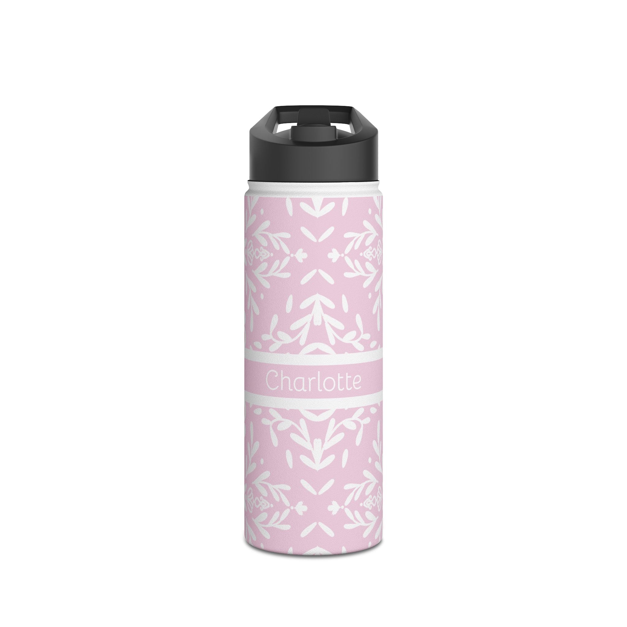 Personalized Floral Stainless Steel Water Bottle