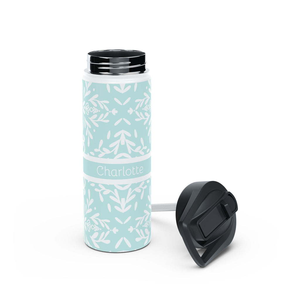 Personalized Floral Stainless Steel Water Bottle